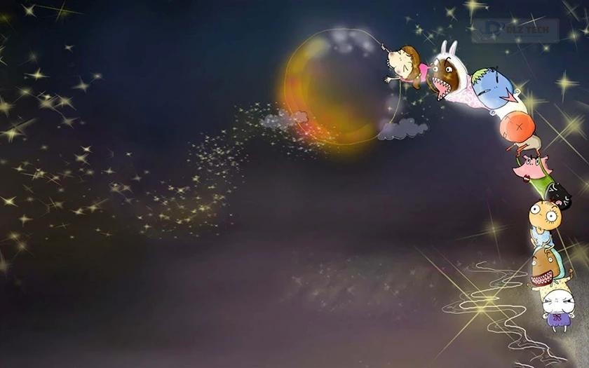 Ảnh nền hoạt hình trung thu hài hước