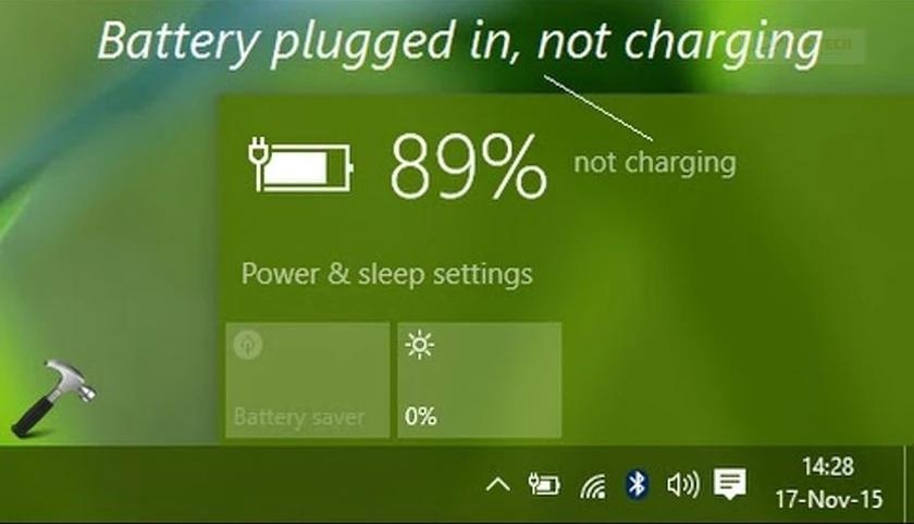 Lỗi pin laptop sạc không vào Plugged in, not charging