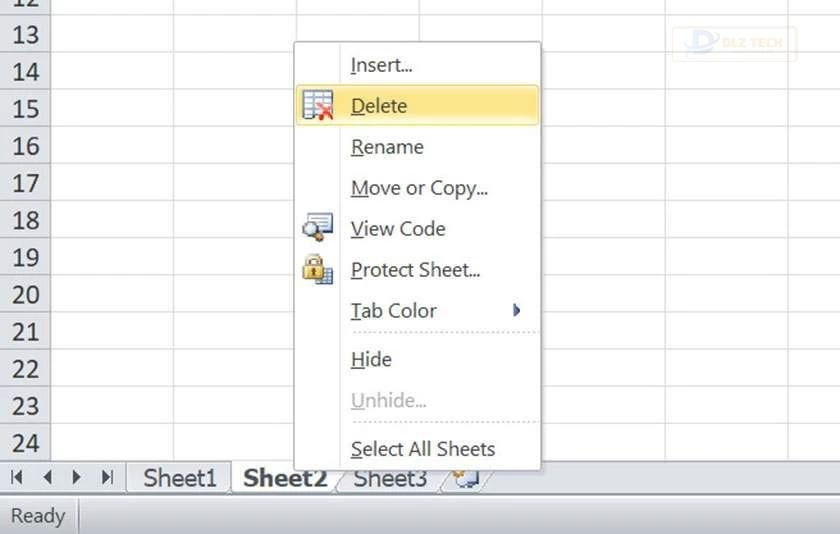 xóa Sheet