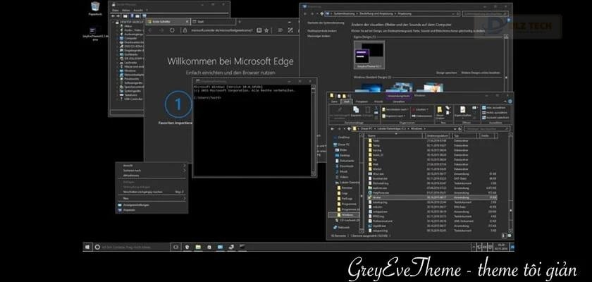 GreyEveTheme - theme win 10 tối giản