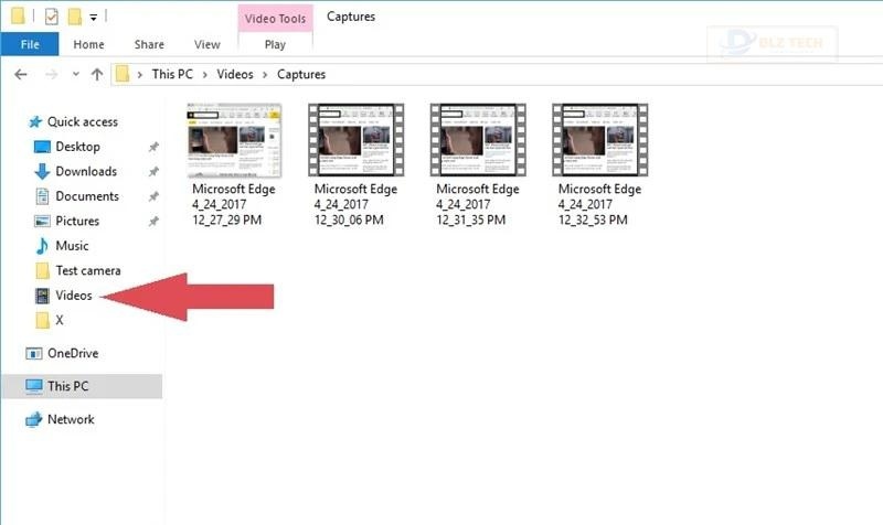 đoạn video này sẽ được lưu trữ tại Videos\Captures
