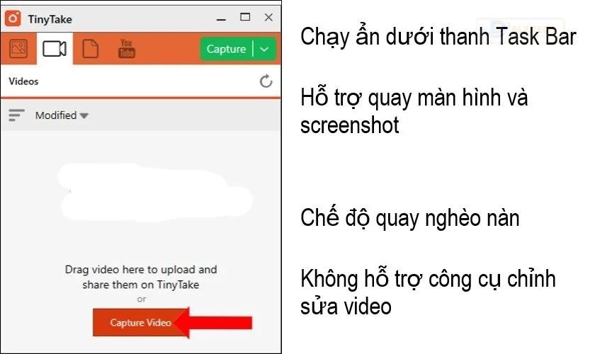 Phần mềm quay màn hình máy tính TinyTake