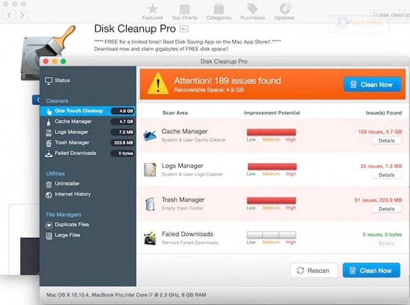 phần mềm dọn rác máy tính CleanUp