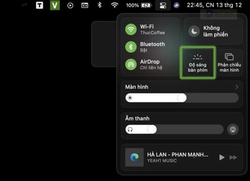 Điều chỉnh đèn nền của bàn phím