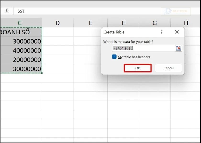 create table