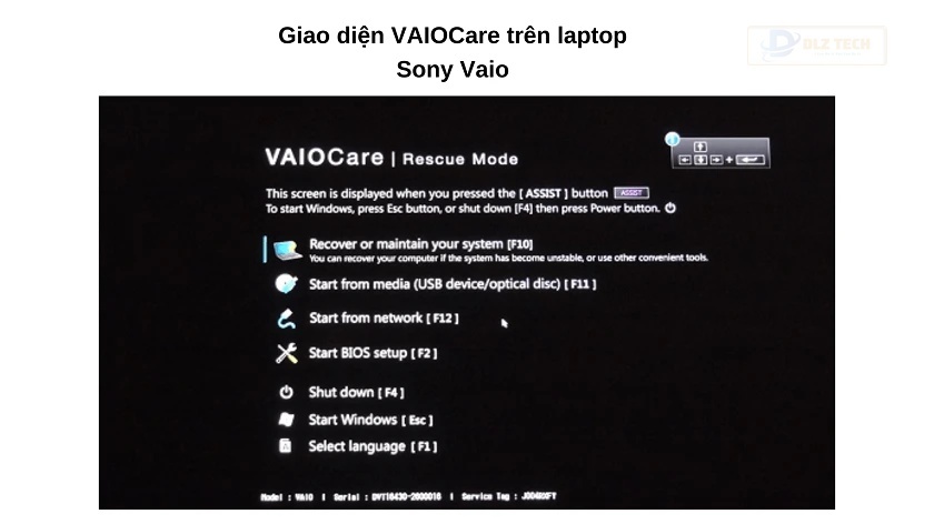 Cách vào BIOS Sony Vaio