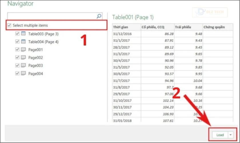 đánh tick vào ô select multiple items và chọn load