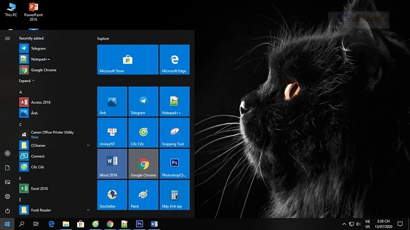 Tắt nguồn qua Start Menu