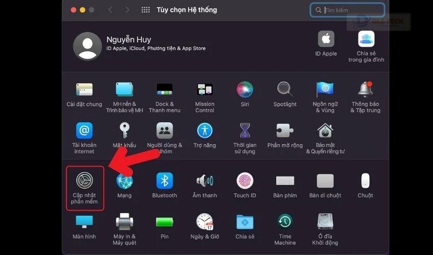 Bấm Cập nhật phần mềm rồi chọn Cập nhật là hoàn tất