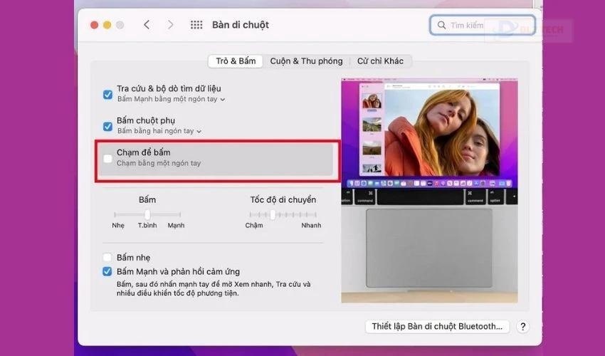 Điều chỉnh tốc độ chuột thông qua thanh trượt