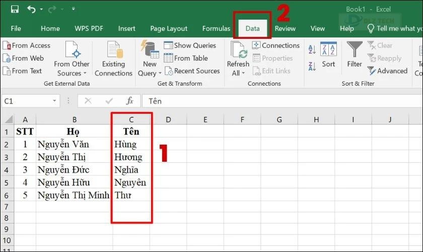 Hướng dẫn cách sắp xếp tên theo bảng chữ cái trong Excel