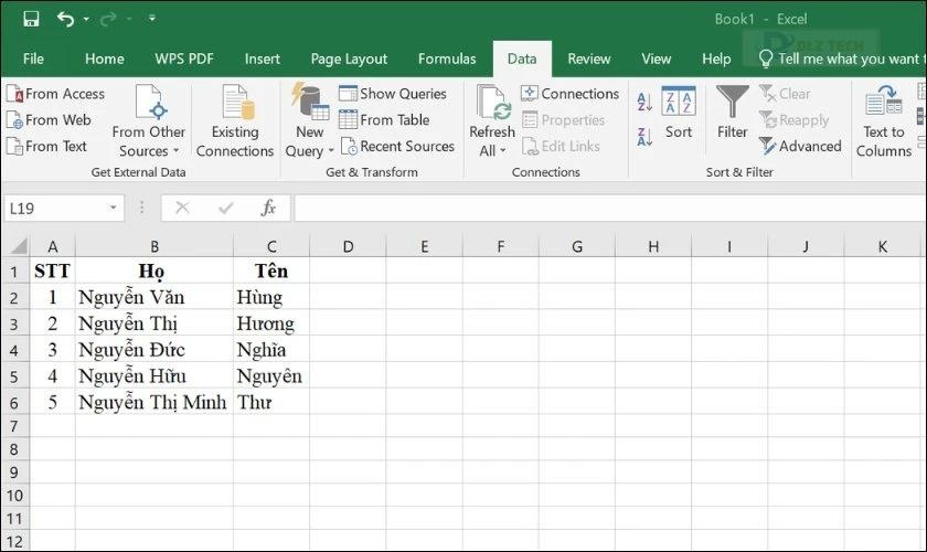 Hướng dẫn cách sắp xếp tên theo bảng chữ cái trong Excel