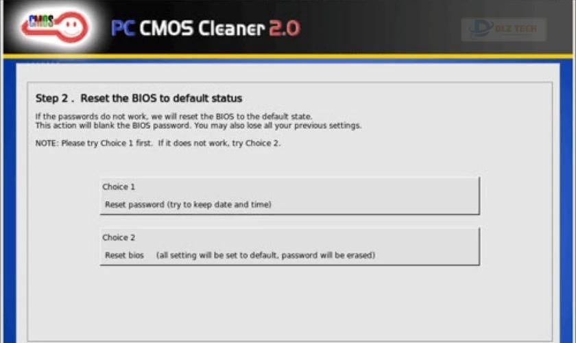 Thiết lập mật khẩu BIOS bằng PC CMOS Cleaner