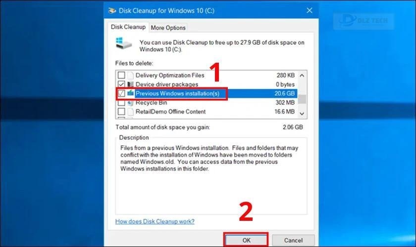 Xóa Windows.old Win 11, 10, 8 bằng Disk Cleanup