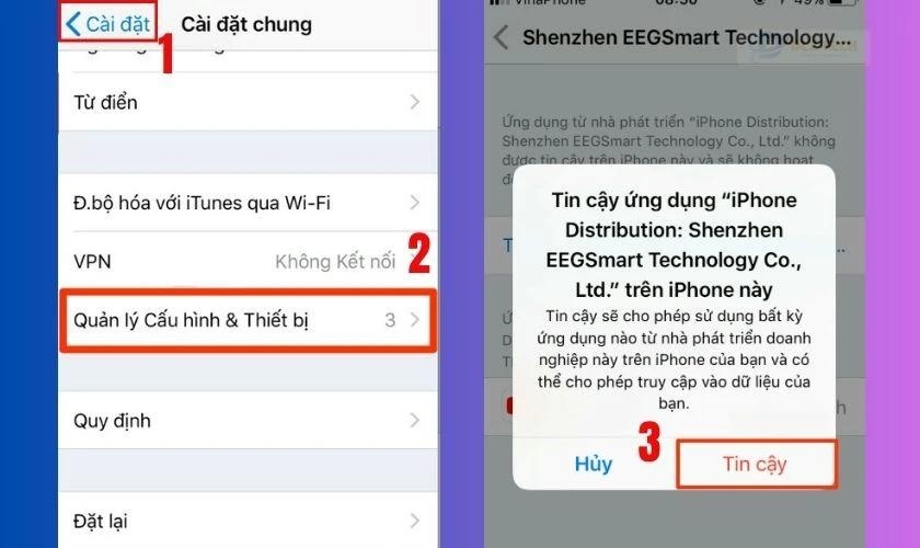 Tìm ứng dụng Panda Helper trong danh sách và chọn Tin cậy