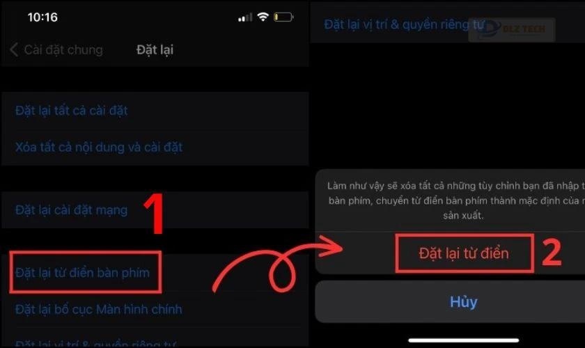 Hoàn tất reset bàn phím iPhone, iPad