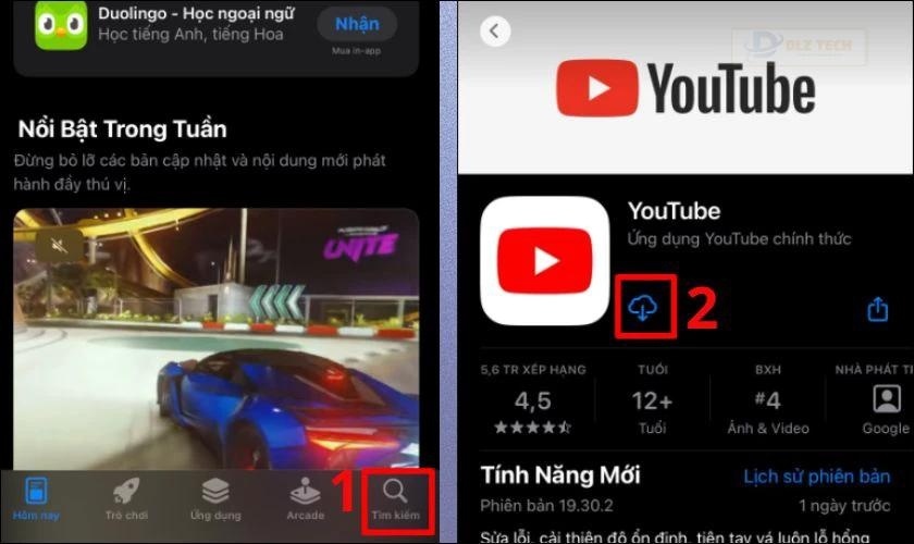 Tải lại ứng dụng YouTube từ App Store