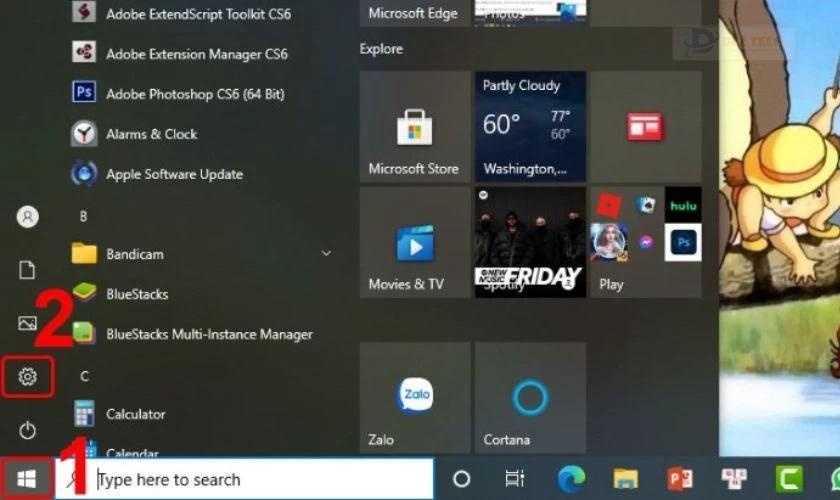 Nhấn tổ hợp phím Windows + I để mở cài đặt Windows