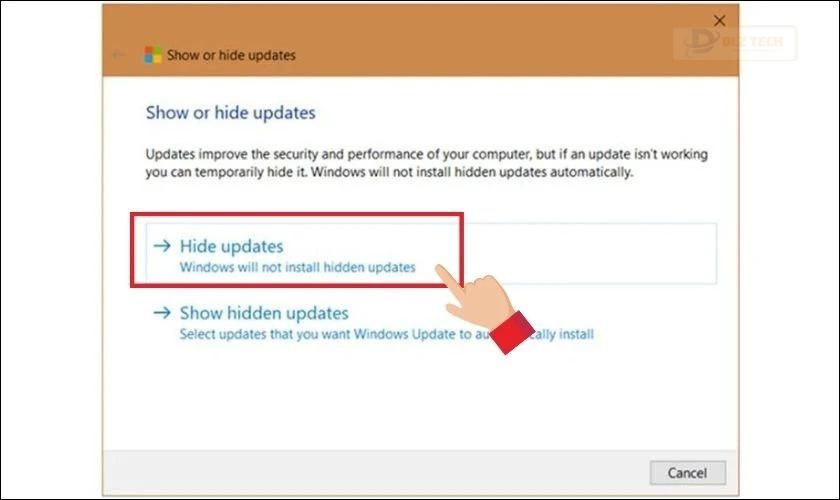 Hướng dẫn ẩn cập nhật bằng Show or Hide Update