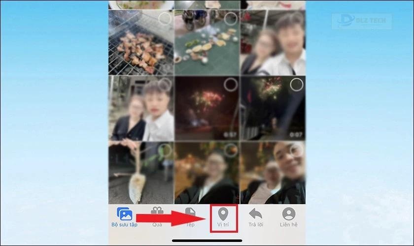 Chọn vào mục Vị trí