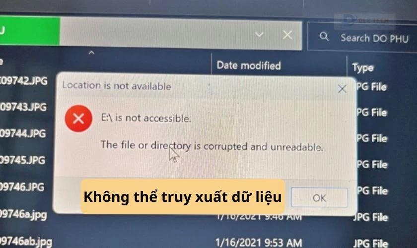Ảnh hưởng của lỗi không thể truy cập ổ đĩa