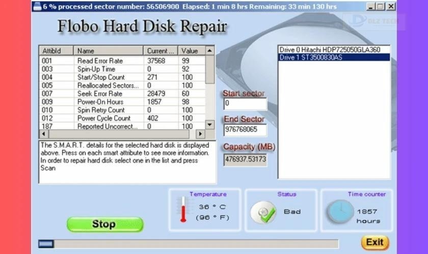 Sửa ổ cứng bằng công cụ Flobo Hard Disk Repair