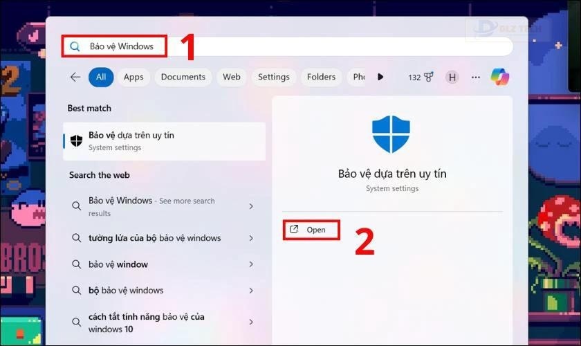 Tiếp đó nhấn vào Open hoặc biểu tượng tấm khiên của ứng dụng