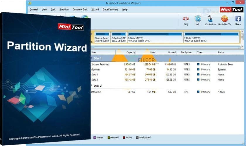 Phần mềm định dạng ổ cứng miễn phí uy tín MiniTool Partition Wizard