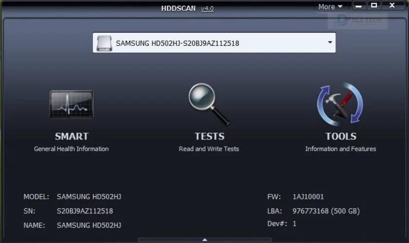 Phần mềm kiểm tra ổ cứng HDDScan