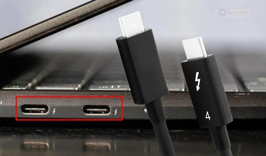 Cổng Thunderbolt được đánh dấu bởi icon hình tia chớp