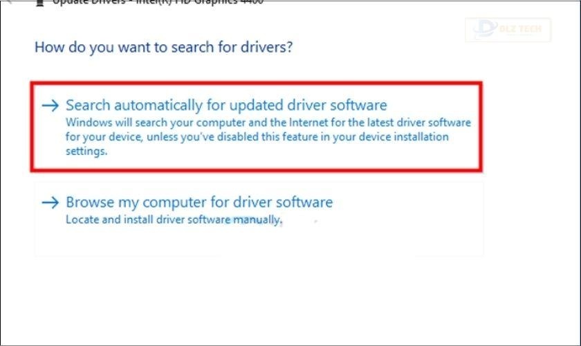 Tìm kiếm driver cập nhật