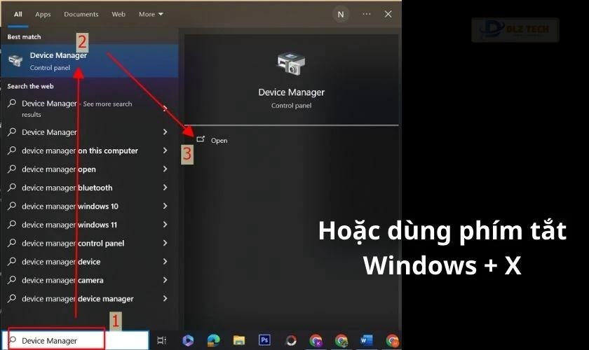 Mở Device Manager