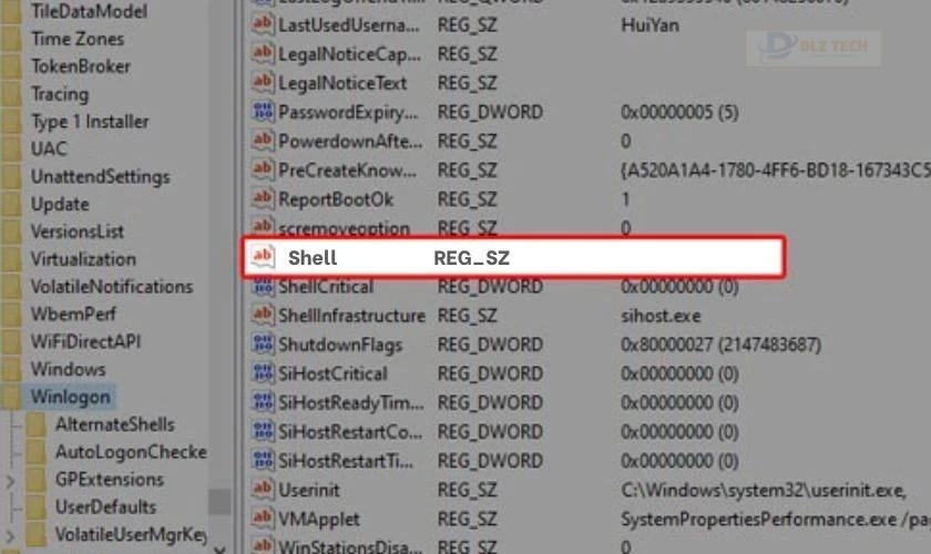 Mở cửa sổ Edit String