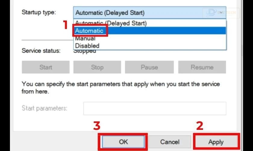 Khởi động lại dịch vụ Windows Update
