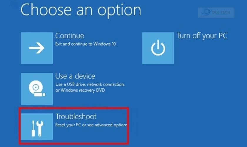 Đầu tiên chọn Troubleshoot