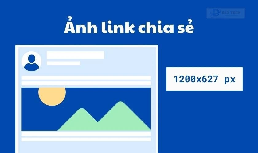 Kích thước link ảnh Facebook khi được chia sẻ