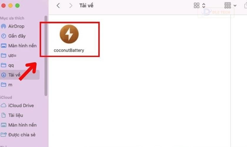 Mở phần mềm Coconut Battery trên Macbook