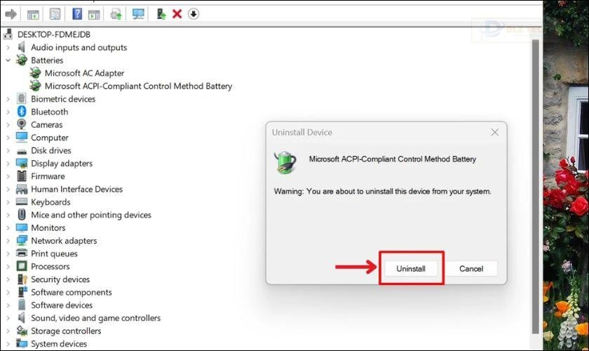 Nhấp vào Uninstall để xác nhận