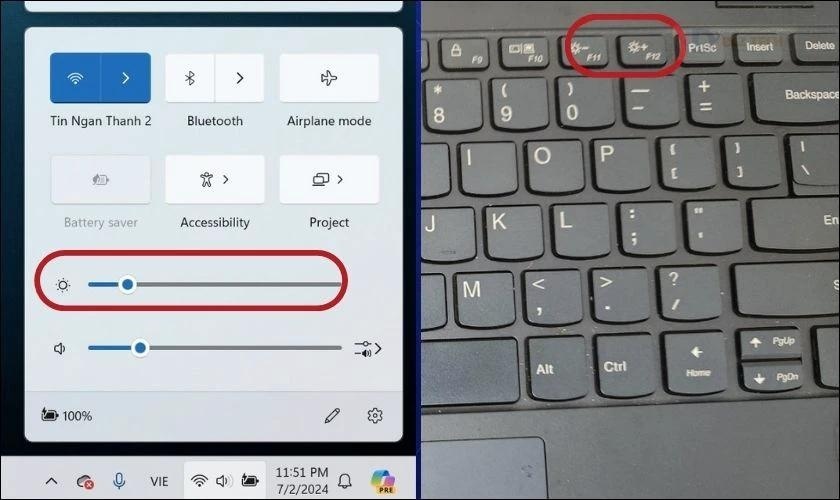 Khắc phục tình trạng laptop nhanh hết pin bằng cách giảm độ sáng màn hình