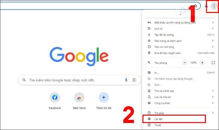 Sử dụng trình duyệt web lấy lại mật khẩu Facebook khi mất số điện thoại và email bước 1