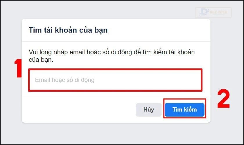 Sử dụng liên hệ tin cậy lấy lại mật khẩu Facebook khi mất số điện thoại và email bước 2
