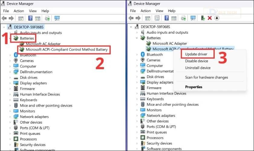 Nhập vào cụm từ Device Manager tại phần tìm kiếm
