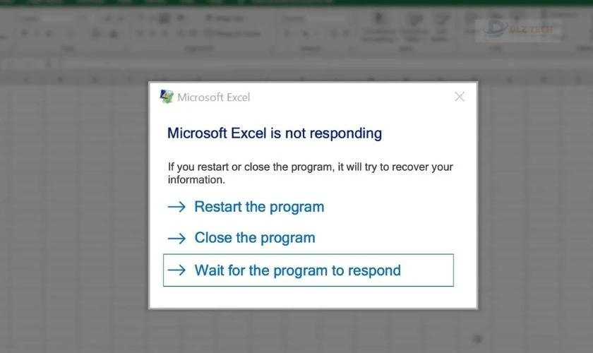 Dấu hiệu lỗi Not Responding trong Excel là gì?