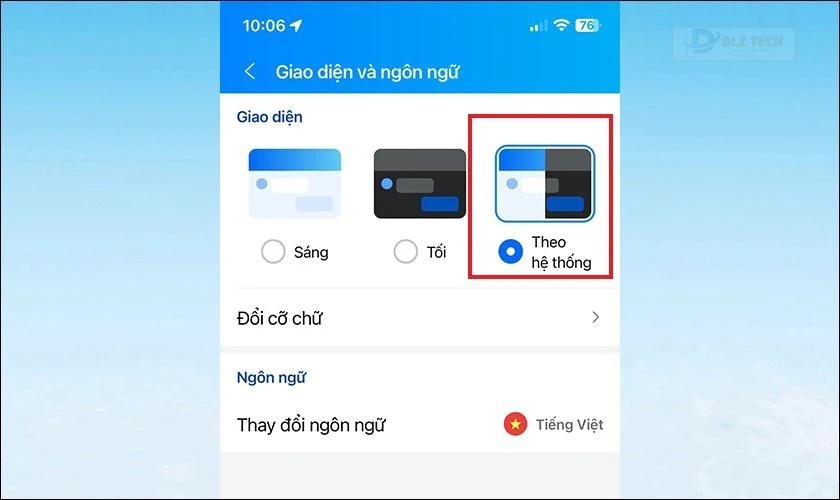 Hướng dẫn cài đổi giao diện Zalo linh hoạt theo thời gian