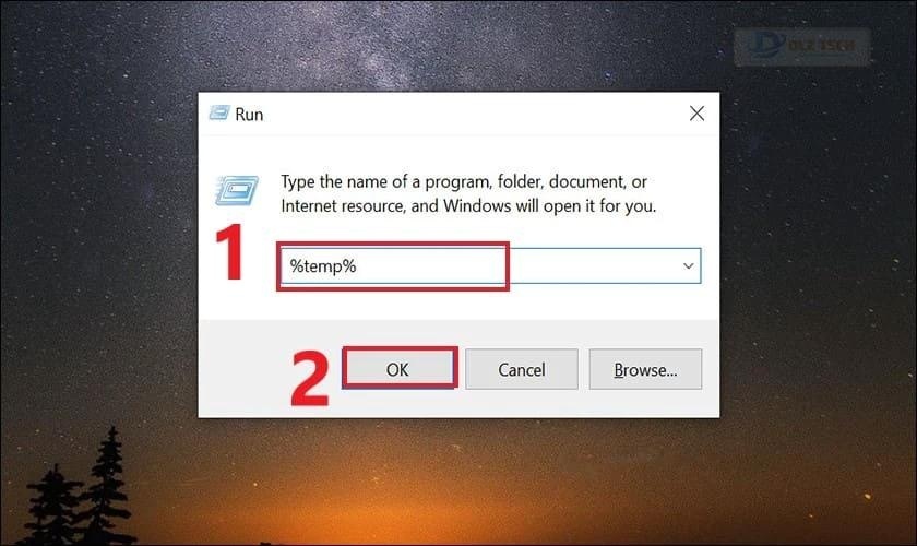 Để gộp ổ cứng Win 7, hãy xoá các File tạm thời