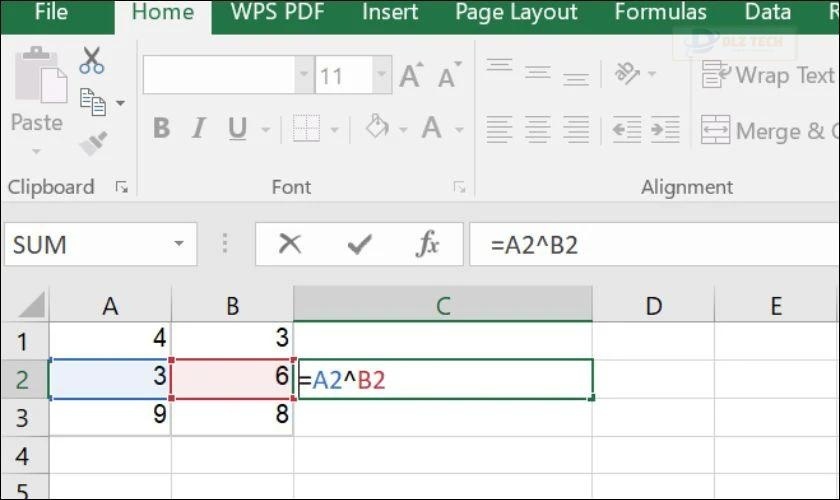 Cách sử dụng dấu ^ thay cho hàm Power
