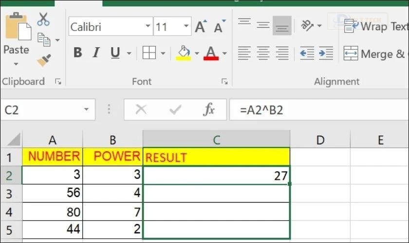 Kết quả hiển thị