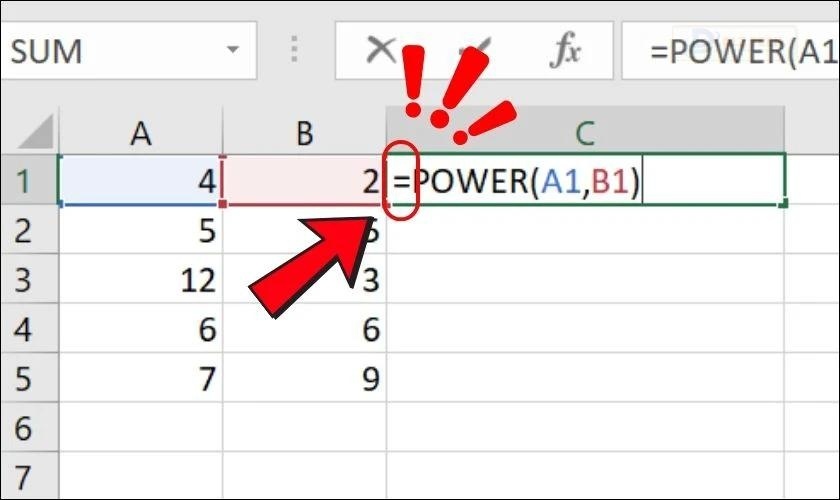 Lưu ý khi sử dụng hàm Power trong Excel là gì