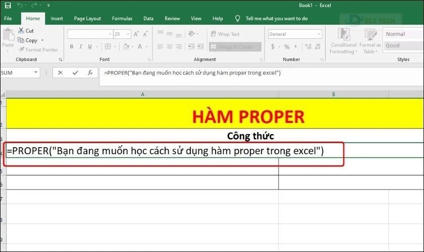 Chuyển đổi chữ trong đoạn văn bản bằng hàm Proper