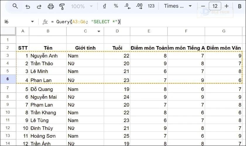 Cách sử dụng Hàm Query trong GG Sheet đơn giản nhất